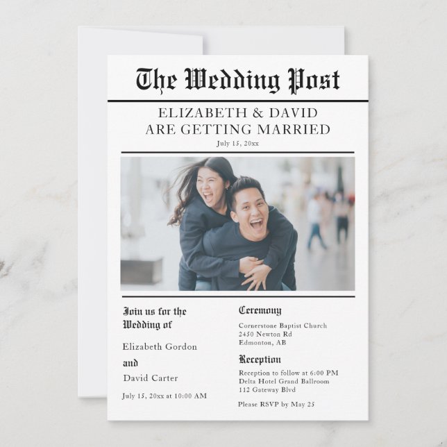 Foto för tidningen Bröllop Inbjudningar (Framsida)