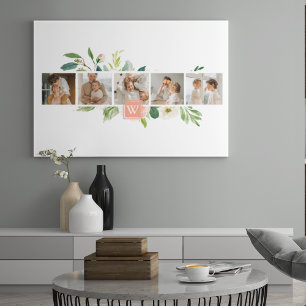 Foto för Trendig Collage Family med blommor och gå Canvastryck