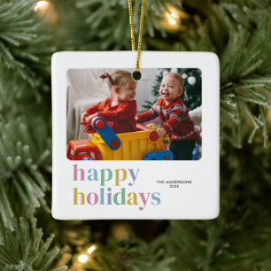 Foto för Trendiget Modern Colorful Glad helg Julgransprydnad Keramik