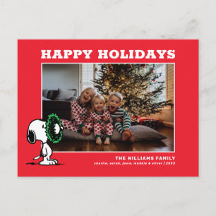 Foto för unga julfamiljer helg vykort