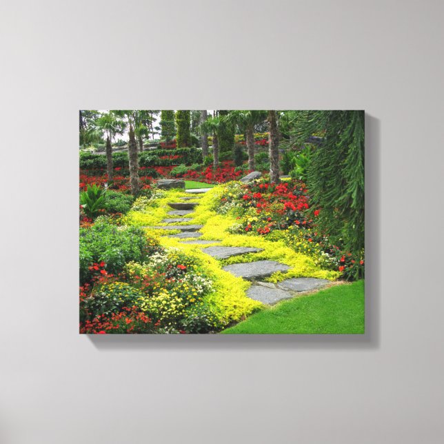 Foto för vackra Park Flowers Canvastryck (Framsida)