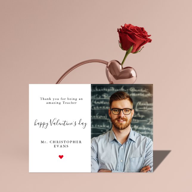 Foto för Valentines day-läraren i Modern Calligrap Julkort (Skapare uppladdad)