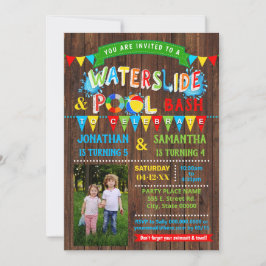 Foto för vattenbild Bassäng födelsedag i kombinati Inbjudningar