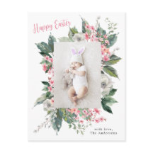 Foto för vattenfärgen Blommigt Glad påsk