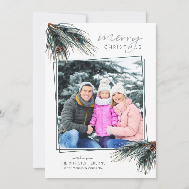 Foto för vattenfärgen GOD JUL gräs & Gräs Julkort (Framsida)