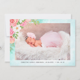 Foto för vattenfärgen Ro Rosa Blommigt Flicka Meddelande