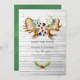 Foto för vattenfärgen Rustic Forest Bröllop Spara Datumet