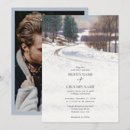 Foto för vattenfärgen Winter Snö Ligcape Bröllop Inbjudningar