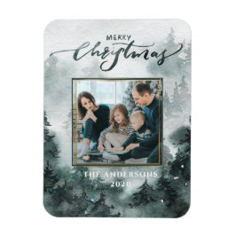 Foto för vattenfärgsskog | GOD JUL Magnet