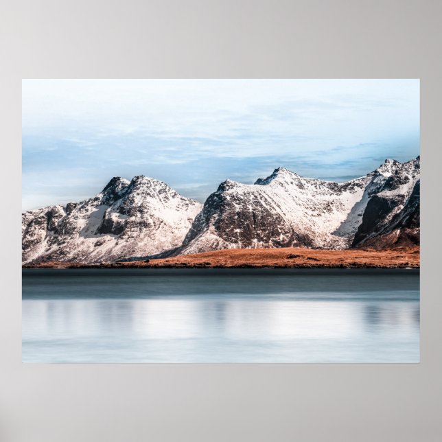 Foto för vinterberglofoten Landcape Poster (Framsidan)