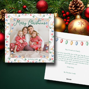 Foto för vinterfärgad jul i Ljus Cute-familjen Julkort