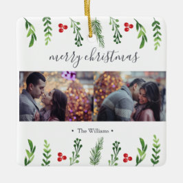 Foto för vinterlövverk | julgransprydnad keramik