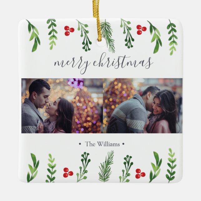 Foto för vinterlövverk | julgransprydnad keramik (Framsida)