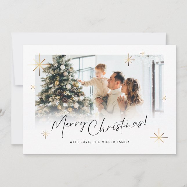 Foto för vit julkortsfamilj julkort (Framsida)