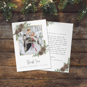 Foto för Watercolor Gräs Cone Elegant Winter Weddi Tack Kort
