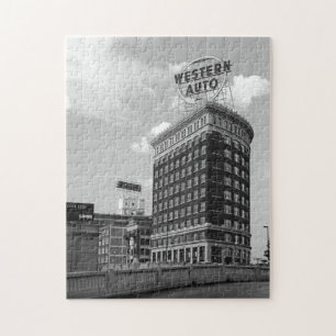Foto för western automatisk signering av svartvitt pussel