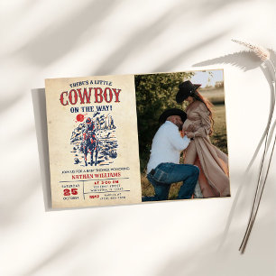 Foto för western Vintage Desert Cowboy Baby Shower Inbjudningar