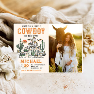 Foto för western Vintage Desert Cowboy Baby Shower Inbjudningar