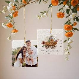 Foto för Westerna Blommigten i land, Baby Julgransprydnad Keramik