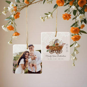 Foto för Westerna Blommigten i land, Baby Julgransprydnad Keramik