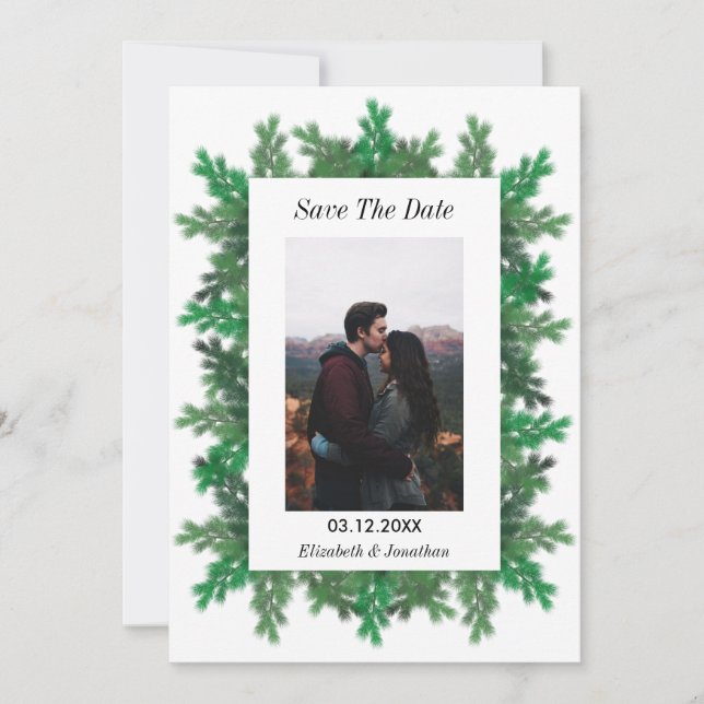 Foto för Winter Träd Grenar Spara Datumet (Framsida)