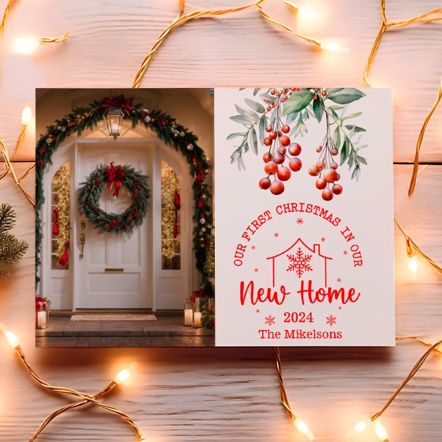 Foto första jul i vår nya hemmiljö julkort (Skapare uppladdad)