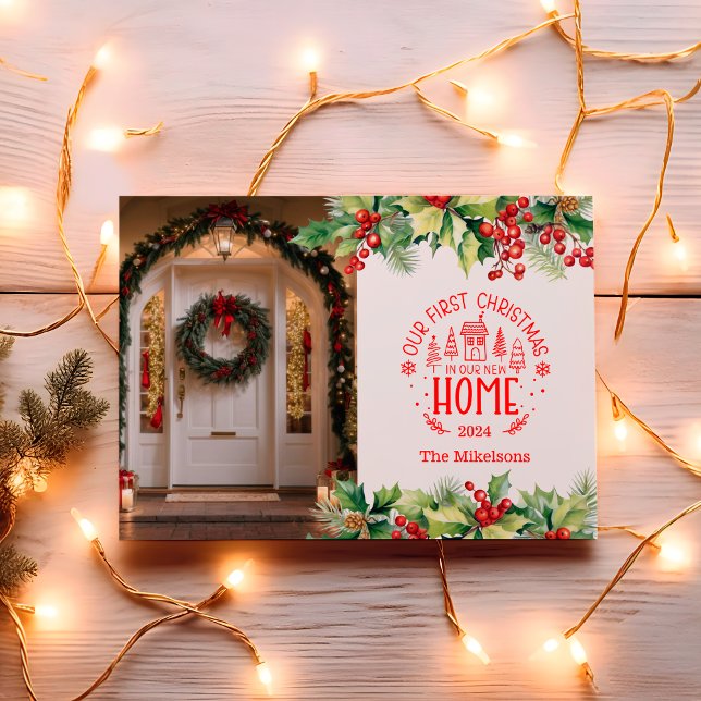 Foto första jul i vårt nya hem julkort (Skapare uppladdad)