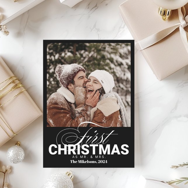 Foto Första jul som Mr & Mrs. Julkort (Skapare uppladdad)