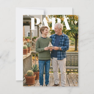 Foto framifrån 'Pappa' Fars dag Kort