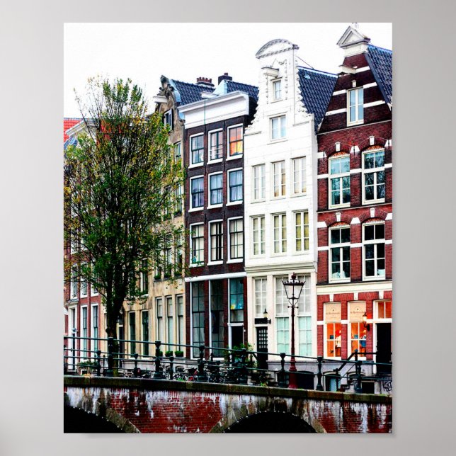 Foto från Amsterdamkanalen Poster (Framsidan)