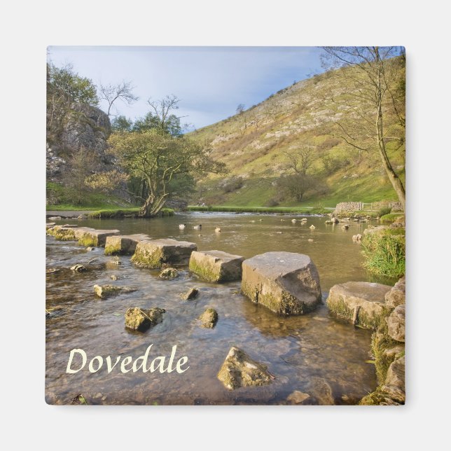 Foto från Dovedale, Derbyshire Peak District souve Magnet (Framsidan)