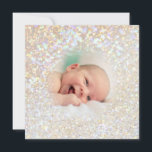 foto från faux bokeh glitter, baby julkort<br><div class="desc">glitter-effektkort för julfaux i nyfödd bebis</div>