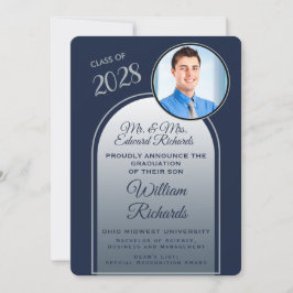 Foto från föräldrarna Marinblå och Silver Inbjudningar