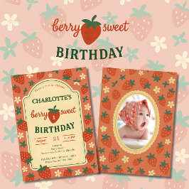 foto från första födelsedag med bären inbjudningar