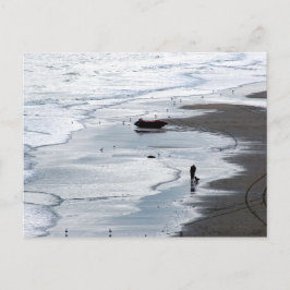 Foto från havet som kommer till stranden vid skoke vykort