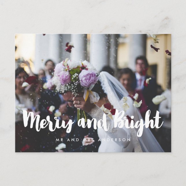 Foto från Merry och Bright Modern bröllop Vykort (Framsida)