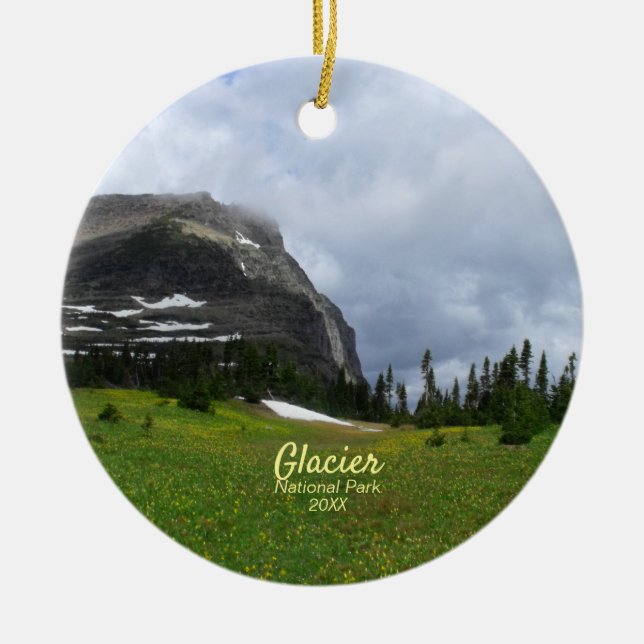 Foto från nationalparken Mountain och Meadow Glaci Julgransprydnad Keramik (Framsidan)