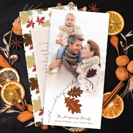 Foto från Rustic Autumn Gren Happy thanksgiving Julkort