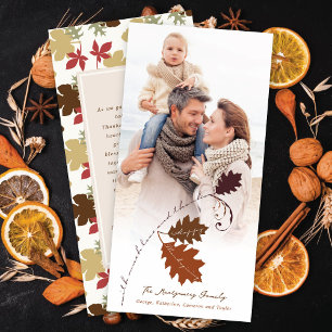 Foto från Rustic Autumn Gren Happy thanksgiving Julkort