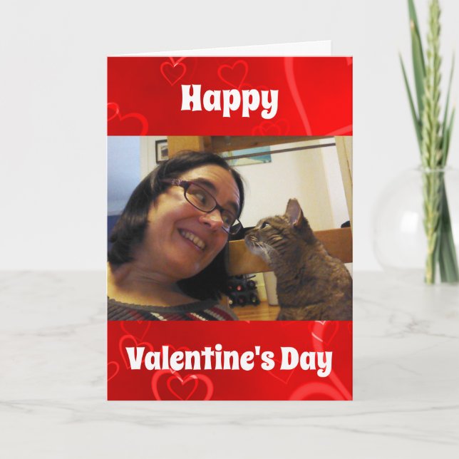 Foto från valentines day Hund Cat Pet Pappa Mamma Helgkort (Framsida)