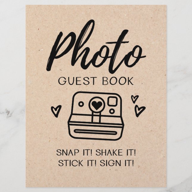 Foto gästbok Bröllopsskylt (Framsida)