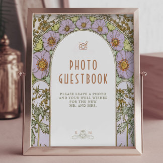 Foto Gästbok Skylt Vintage Art Nouveau av Mucha