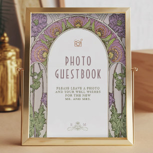 Foto Gästbok Skylt Vintage Art Nouveau av Mucha