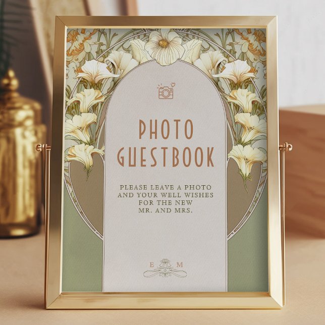 Foto Gästbok Skylt Vintage Art Nouveau av Mucha (Skapare uppladdad)