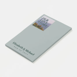 FOTO-gåvor för Newlyweds VÅR STORY Anpassningsbar  Post-it Block