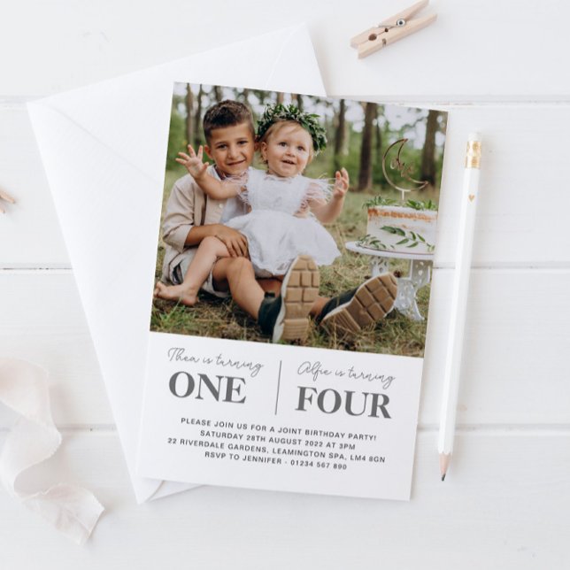 Foto Gemensam Första Födelsedagsinbjudan  Inbjudningar (Skapare uppladdad)