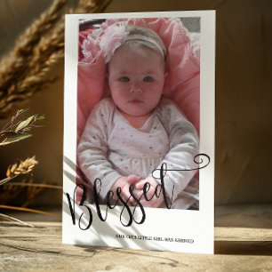Foto Girl Birth-annons Card Inbjudningar
