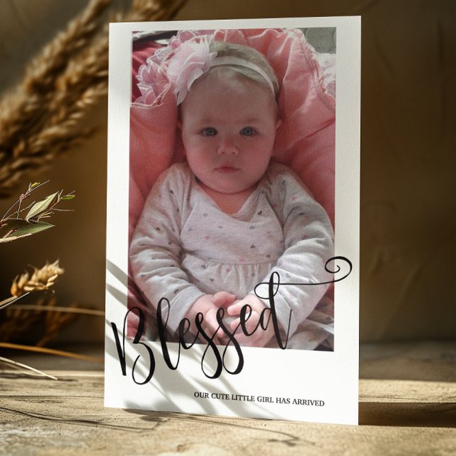 Foto Girl Birth-annons Card Inbjudningar (Skapare uppladdad)