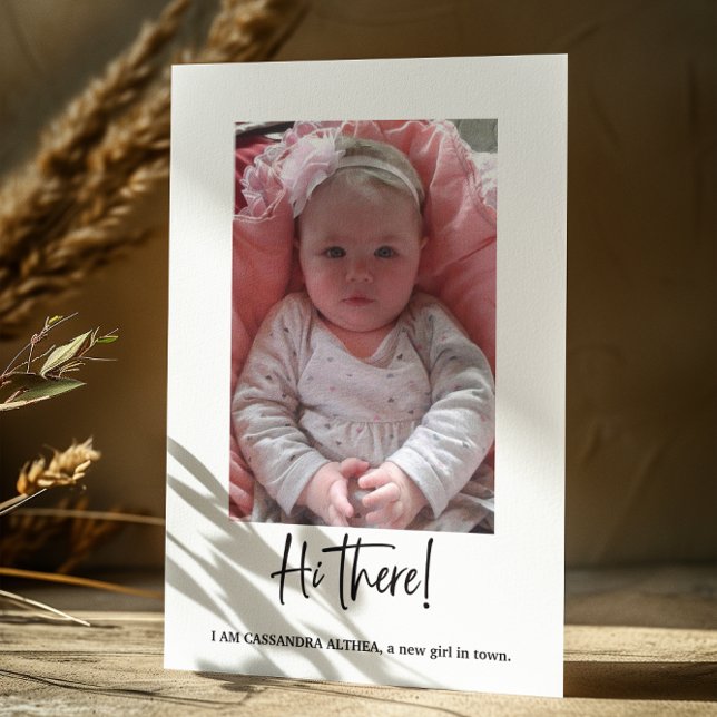 Foto Girl Birth-annons Card Inbjudningar (Skapare uppladdad)