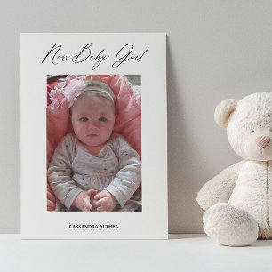 Foto Girl Birth-annons Card Inbjudningar